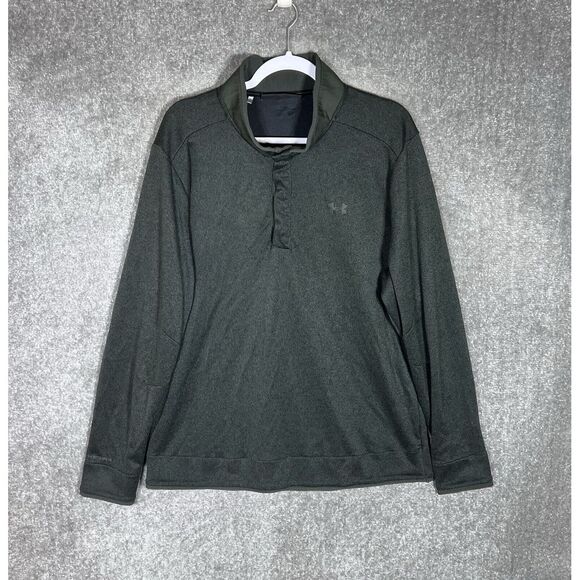 Under Armour Storm Golf Loose Coldgear 1/4 Snap Knit Shirt Mens Size XXL‎ Green - Picture 1 of 8